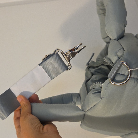 NWT Wilo The Label Mini Two Strap Light Sage Puffer Tote Bag - Picture 7 of 8